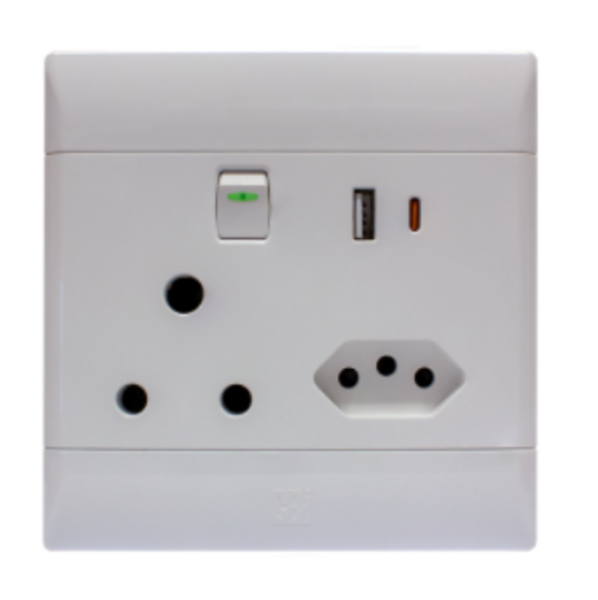 CBI USB-C Socket Outlet White