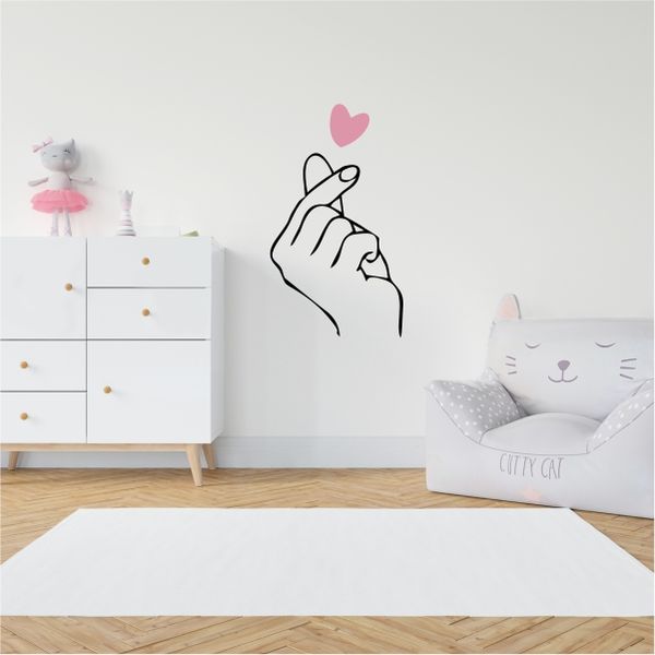 Korean Finger Heart wall decal