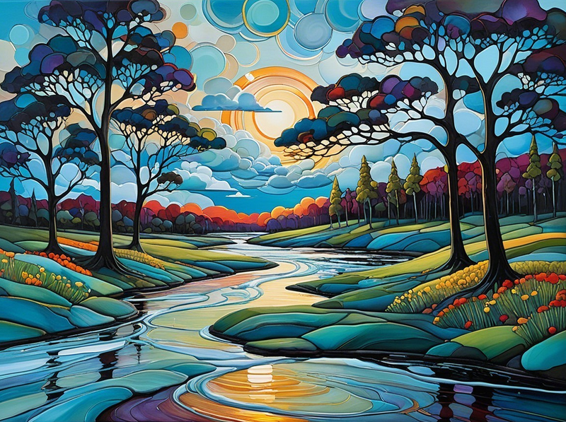 Modern Canvas Wall Art Home Decor -Sunset Landscape