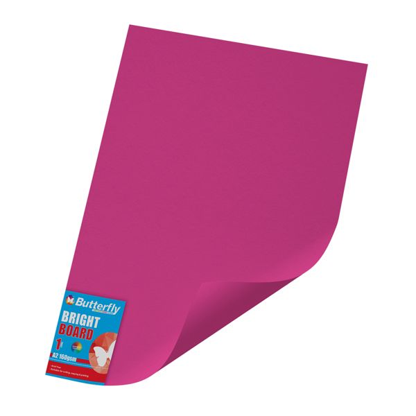 Butterfly Board - A2 160gsm Bright Singles - Wrapped (Pink) x 50