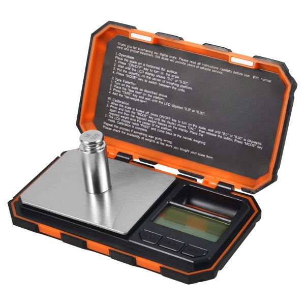 200g/0.01g Pocket Gram Scale, LCD Backlight Display, Orange