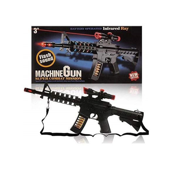 Toy Machine Gun with Lights, Sound &amp; Infrared Ray - Super Combat Mission