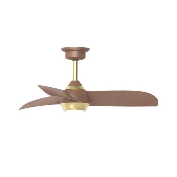 ACDC - Gold 36' Ceiling Fan Wood 3 Blade With Remote And Led Light