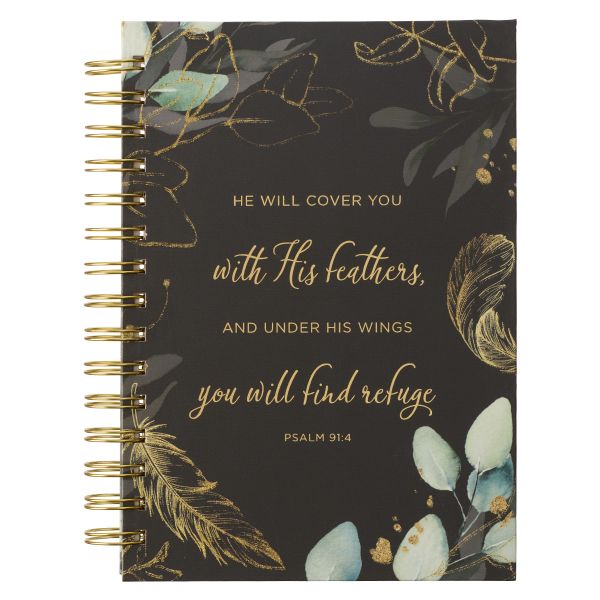 Large Wire Journal He Will Cover You Psalm 91:4