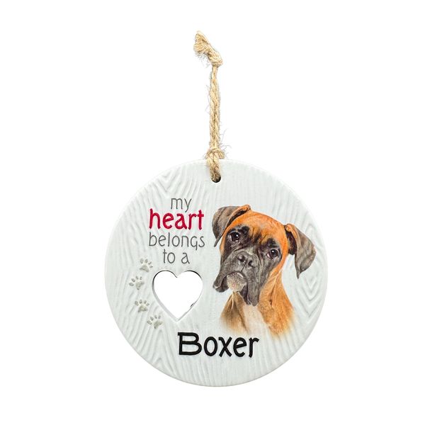 Piece of my Heart Ceramic Plaque - Boxer