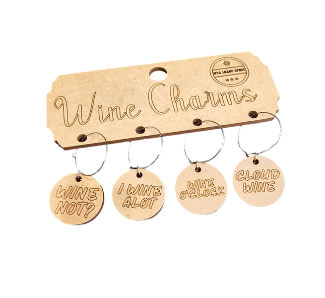 Wine Not - A lot - O'Clock - Cloud Wine Glass Charms - Set of 4