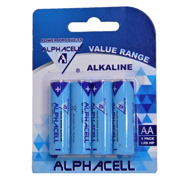 3 Pack of Alphacell Value Battery Size AA 4-Pieces Total 12 Batteries