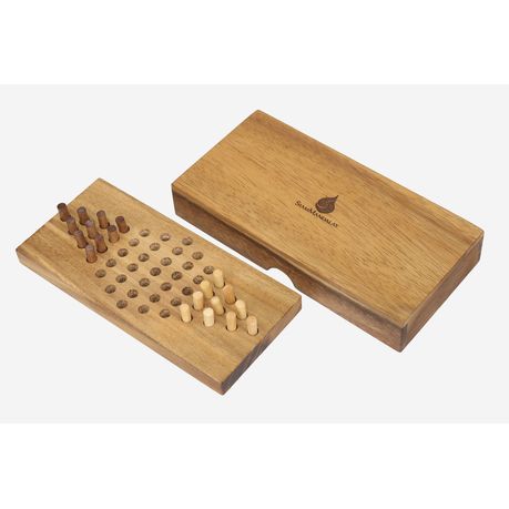 Hand Made Wood Pegs Board Game from Thailand - Strategy Square