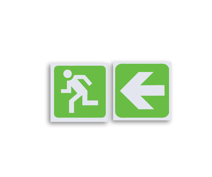 Escape Route Running Man (Right) and Directional Arrow (Right) - Pack of 2