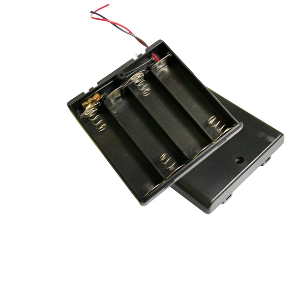 HKD 4XAA Flat Battery Holder UM3X4 with Cover and Wire Leads BH205