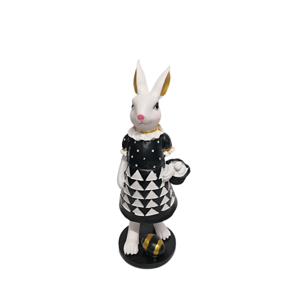 Rabbit With Gold &amp; Black Egg - Girl 30cm