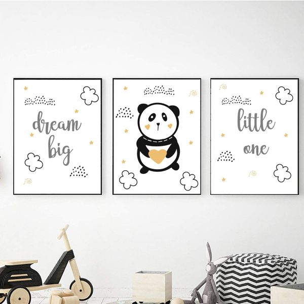 P&amp;a Bear Dream Big - A4 Canvas -Set Of 3