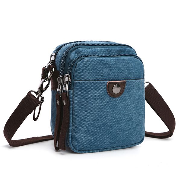 canvas bag mini Messenger bag shoulder bag-sky blue