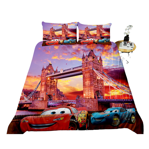 Cars 3D Printed Double Bed Duvet Cover Set