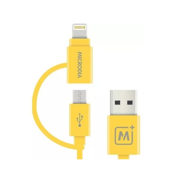 Microdia Lightning &amp; Micro USB Cable 1.2M Yellow