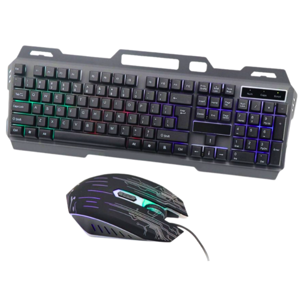 Ergonomic Wired Mechanical Feel Backlit Gaming Keyboard &amp; Mouse