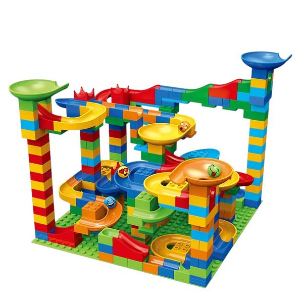 Kids-Up 344 Pieces STEM Marble Run: Creative Building Block Track Maze