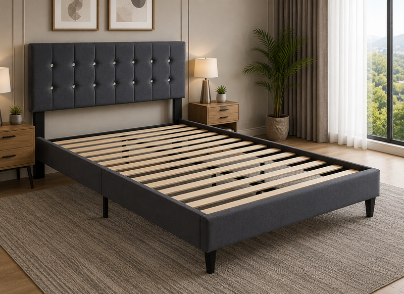 Charlston Upholstered Bed Frame with Headboard