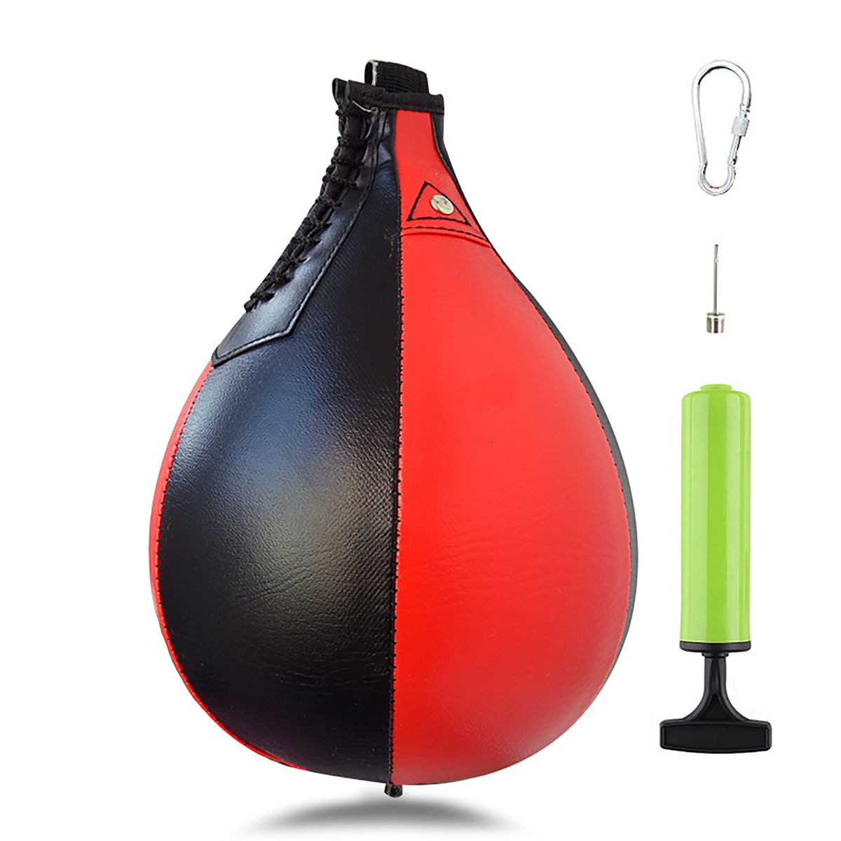 4 Pieces Boxing Speed Bag, Premium Leather Foldable Bag Inflator Kit