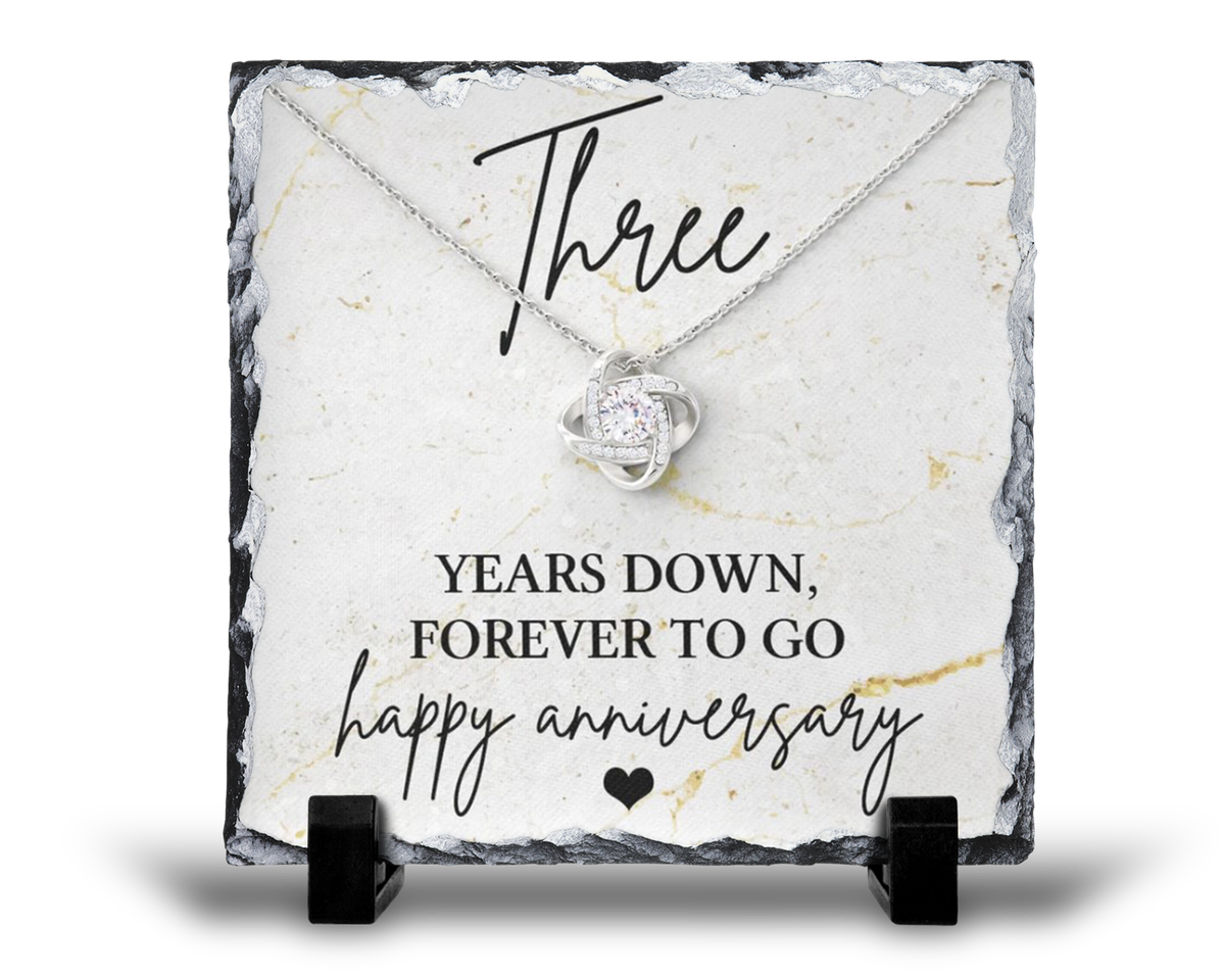 Three Years Down Forever To Go 3rd Anniversary Gift Rock Slate Shop 