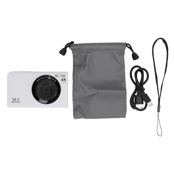 56MP 4K Vlog Camera With Fill Light (White)
