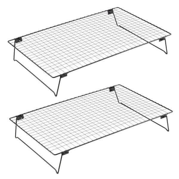 2-Pack Stainless Steel Cake Cooling Racks - Black