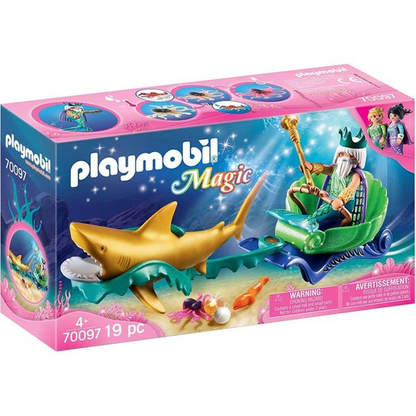 Playmobil Magic King of the Sea with Shark Carriage 70097 - 4+ Years