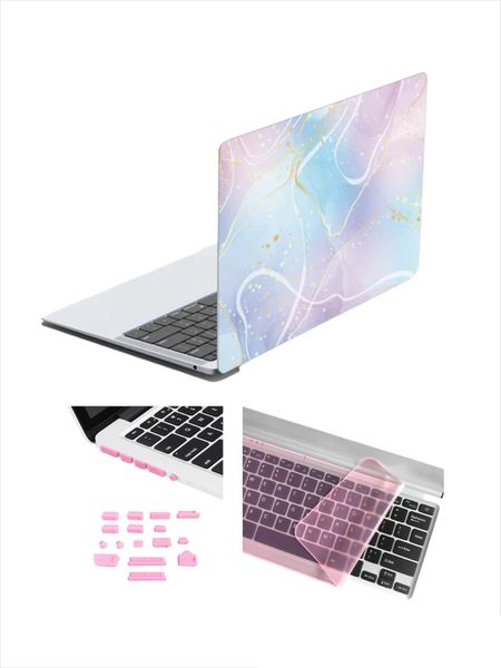 3pc Laptop Protection Combo - Pink Marble