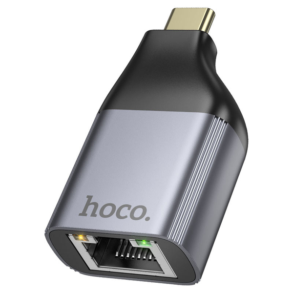 Hoco UA35 USB-C to RJ45 OTG Ethernet Adapter: 100Mbps, Plug &amp; Play