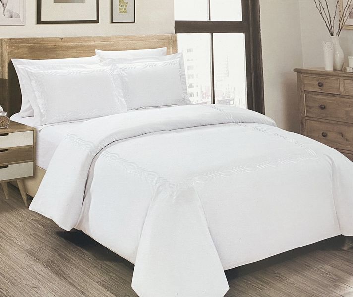 Egyptian Cotton Embroided Duvet Set - White - King - 161