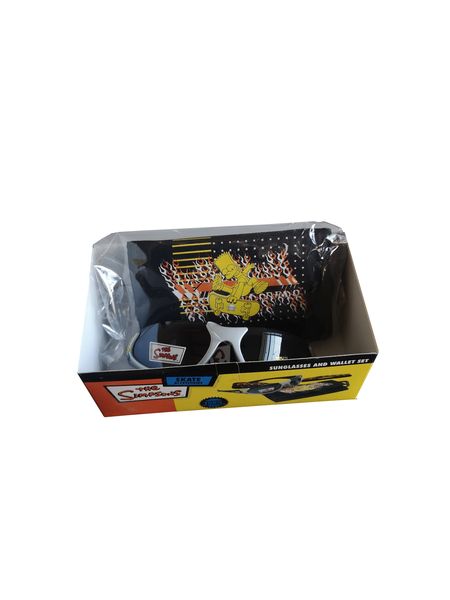 The Simpsons Bart Simpson Kids Boys 100% UV Protection Sunglasses &amp; Wallet