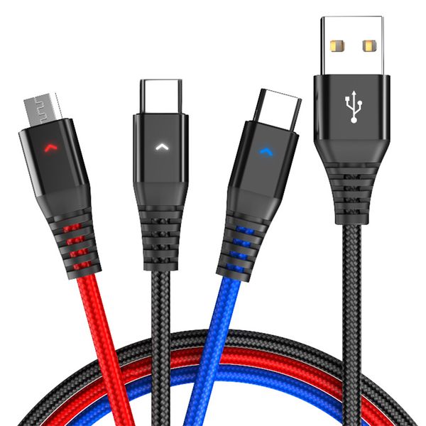 3 in 1 Cable Multi USB Charger Cable USB Type-c Compatible With iPhone