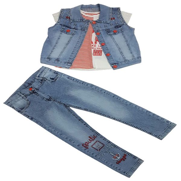 Little People Shop: Girls Jean Set- Girls Set