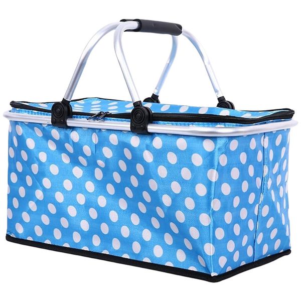 Portable Collapsable Picnic Basket-Blue
