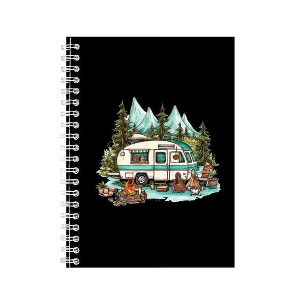 Camper van A5 Notebook Spiral and Lined Outdoor Camping Graphic Notepad 163