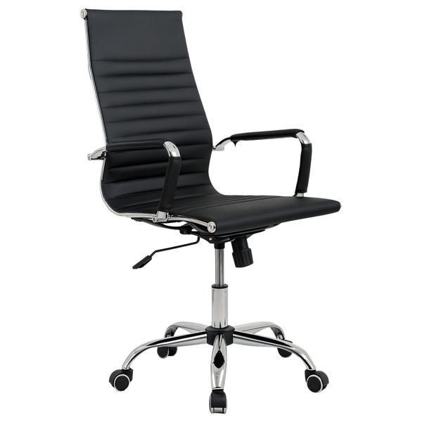 PU Leather Chair - Chrome Base, 120kg, Adjustable