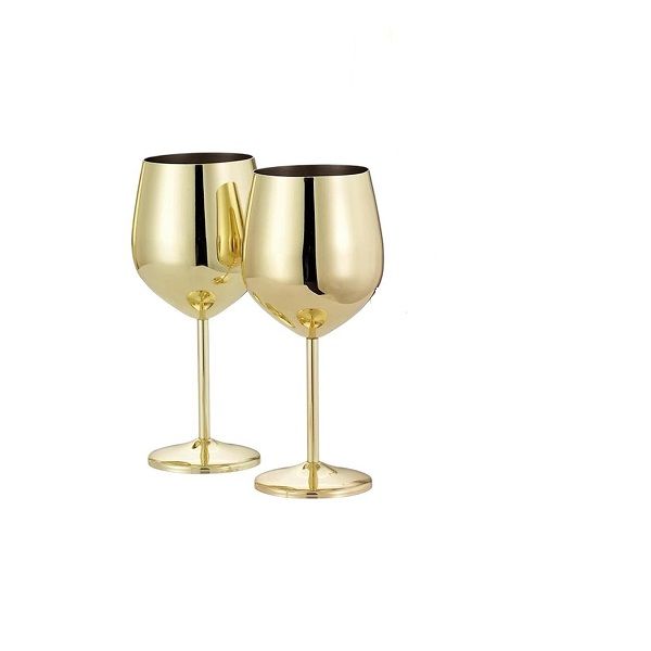 StainlessSteel Wine Glass Unbreakable Glasses 500ml -Set of 2