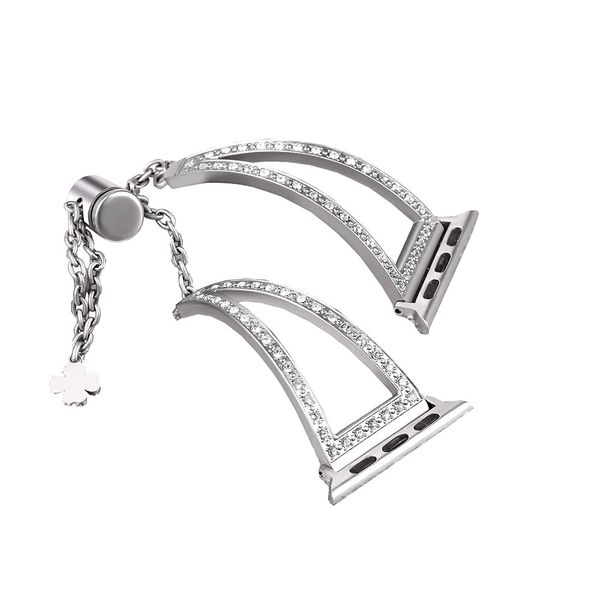 Stainless Steel Metal Fashion Bands Compatible Apple Watch Band - Silver