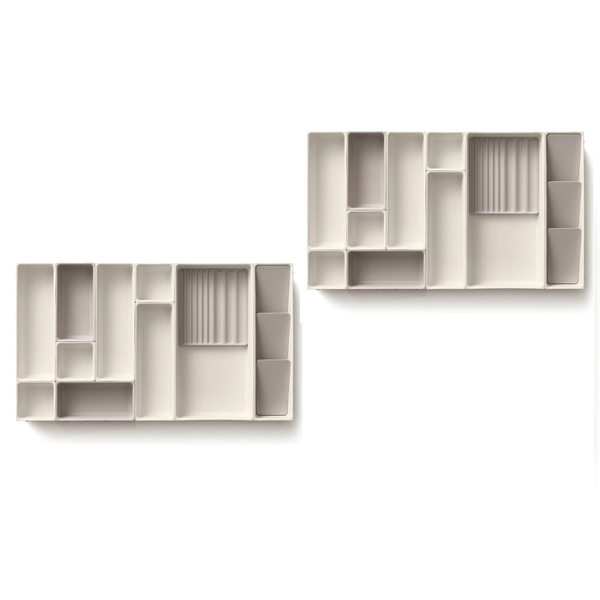 2 Pieces Large Multi Compartment Makeup Drawer Organiser Set