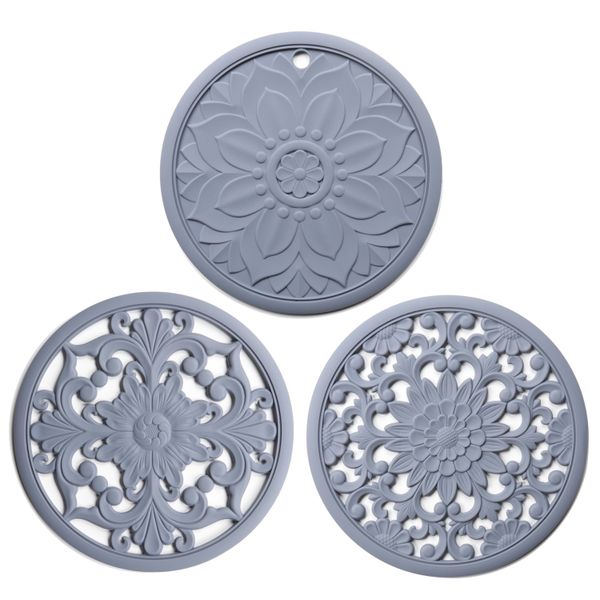 Silicone Heat Resistant Pot Holder Mats (Set of 3)
