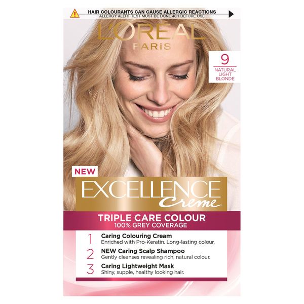 LOreal Excellence Creme Permanent Hair Dye 9 Natural Light Blonde