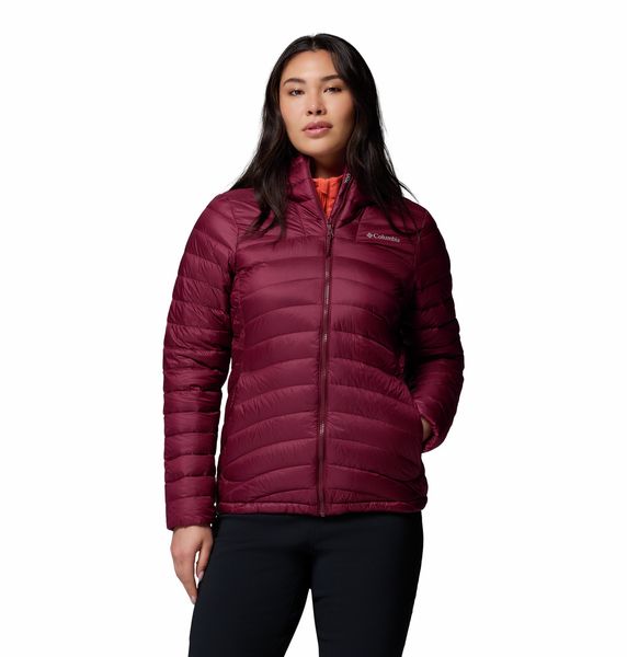 Columbia Women's Corelite Down Hooded Jacket Rich Wine