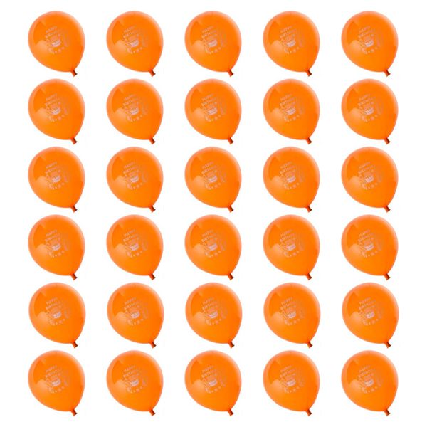 Orange Happy Birthday Helium Balloons 30Pc image