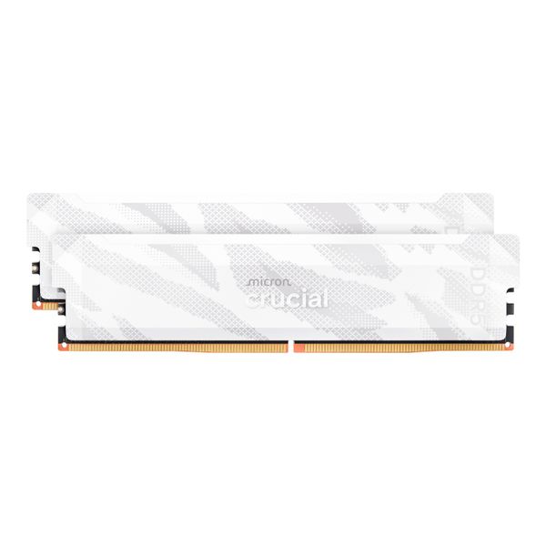 Crucial Pro DDR5 32GB Desktop Gaming Memory Kit (16GB x 2) - White