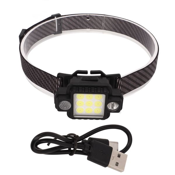 Led Headlamp Usb Magnetic Ultralight Cob Multifunction ABS Magnetic