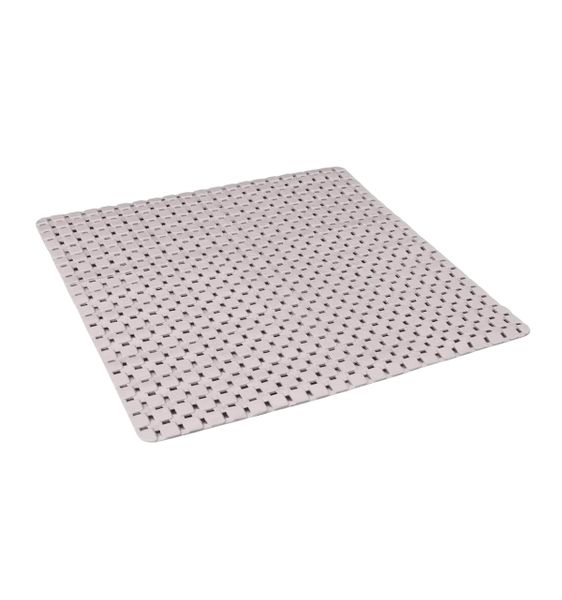 Brown silicon square bath mat 53cm x53cm Set of 2