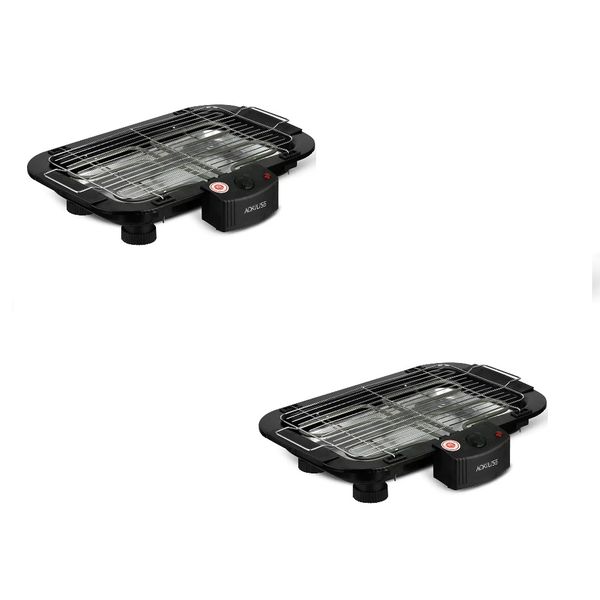 2 Pack-ACKILISS Home Non-stick Smokeless Electric Grill, Detachable 2000W