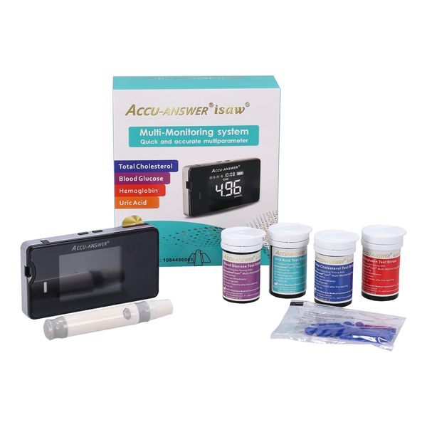 Accu-Answer Cholesterol,Glucose,Hemoglobin &amp; Uric Acid Blood Test Meter