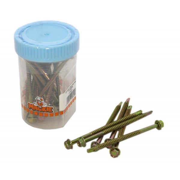 Bulk Pack x 8 Mackie Self Drilling Screw Hex 5.5X30mm 20 Per Pack