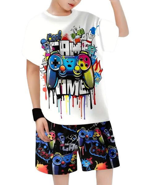Kiddies 2 Piece Set - Tshirt And Shorts - Game Time Design